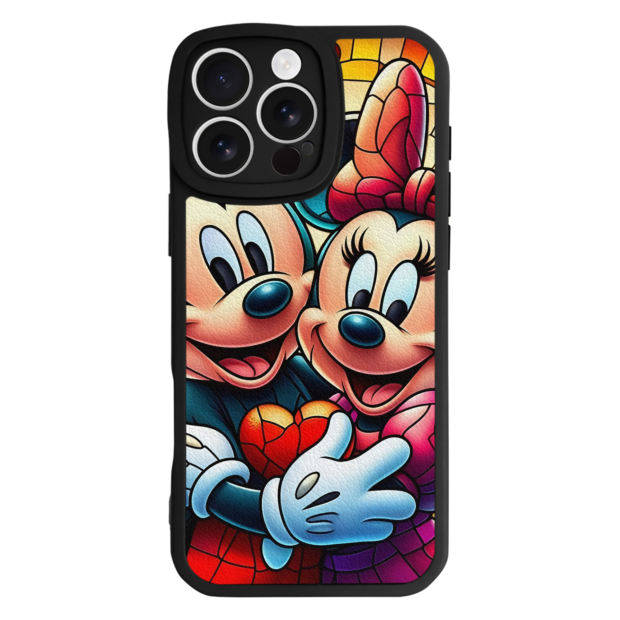 （画像用） ミッキーマウス Mickey Mouse 【iPhone 16シリーズ対応】シリコンスマホケース（レザー調） 材質：シリコン
